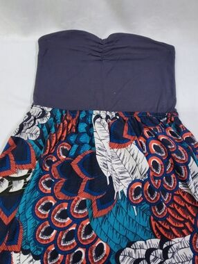 Roxy Women's Gray/Multicolor Strapless Vintage Mini Dress Small